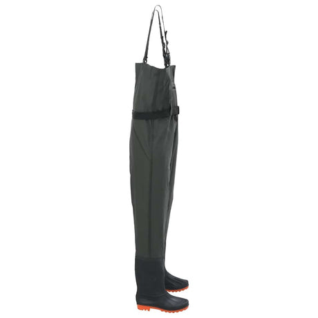 Vidaxl wader avec bottes et ceinture taille 43 vert foncé