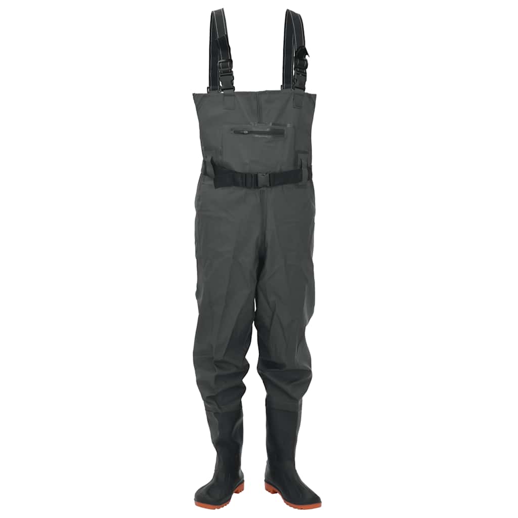 Vidaxl wader avec bottes et ceinture taille 44 vert foncé