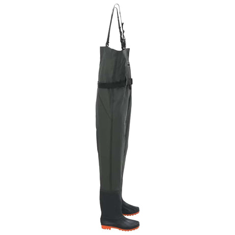 Vidaxl wader avec bottes et ceinture taille 44 vert foncé