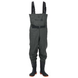 Vidaxl wader avec bottes et ceinture taille 46 vert foncé
