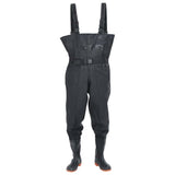 Vidaxl wading suit avec bottes et ceinture taille 41 noir