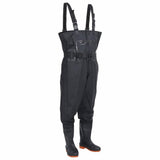 Vidaxl wading suit avec bottes et ceinture taille 43 noir