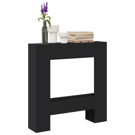 Vidaxx contour de cheminée 81x18x82 cm bois fini noir