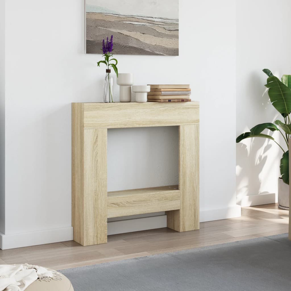 Habillage de cheminée Vidaxx 81x18x82 cm en dérivé du bois couleur chêne sonoma