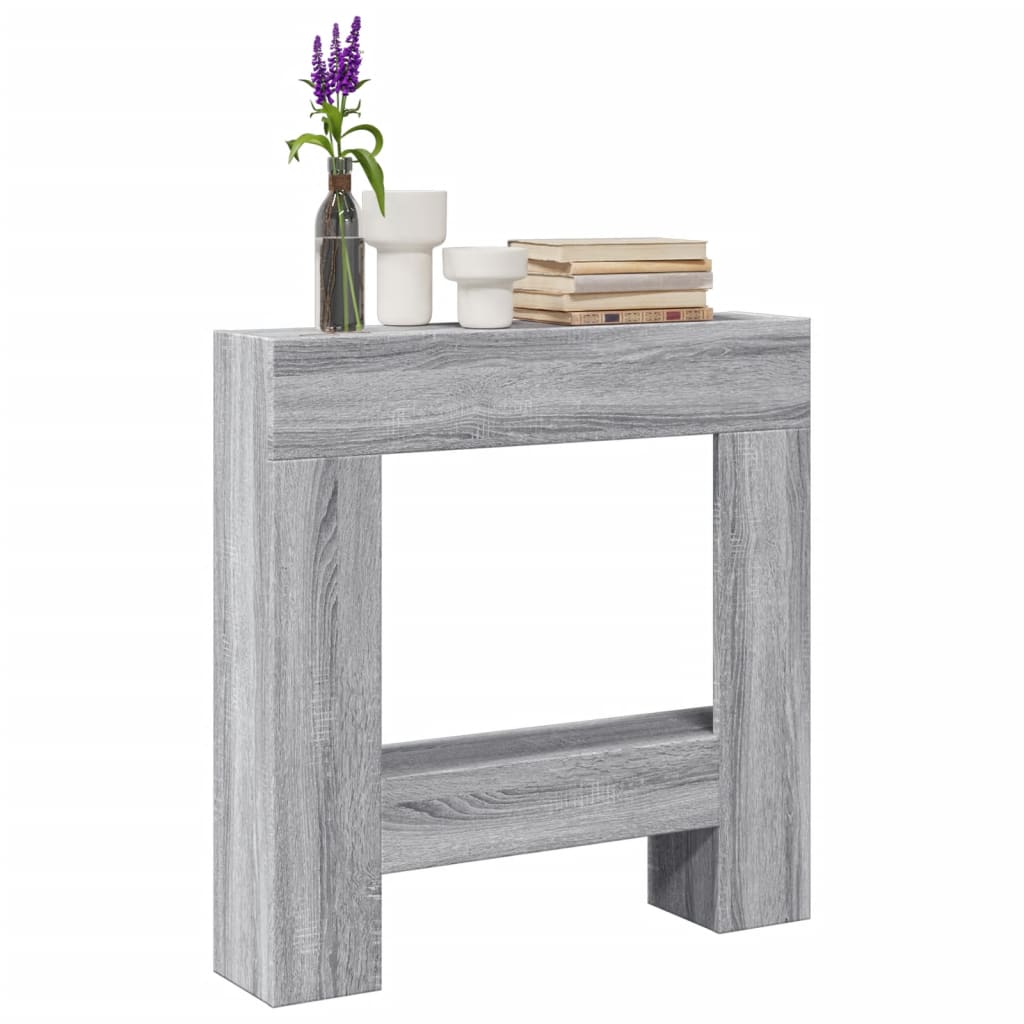 Vidaxx contour de cheminée 81x18x82 cm bois d'ingénierie couleur chêne sonoma gris