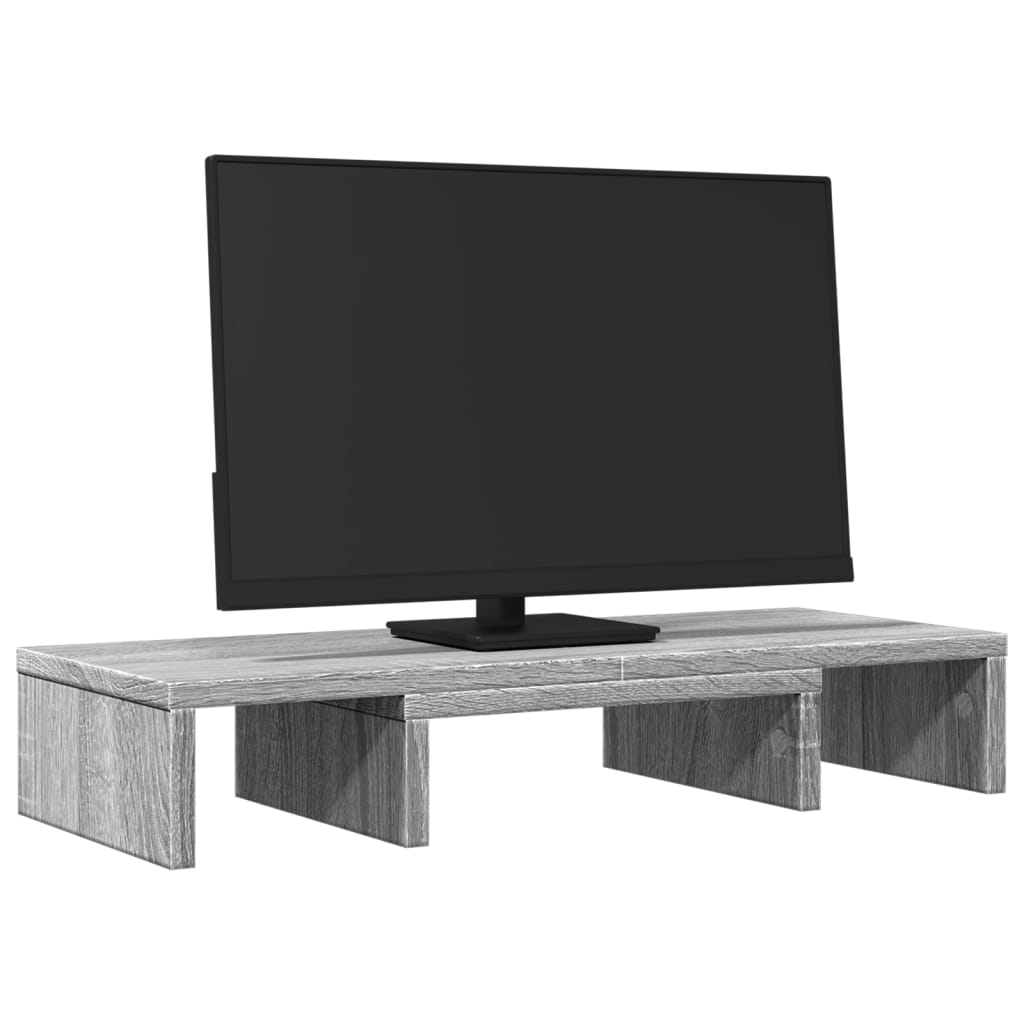 Vidaxl Monitor Standard regulowany 60x24x10.5 cm drewniany szary sonoma