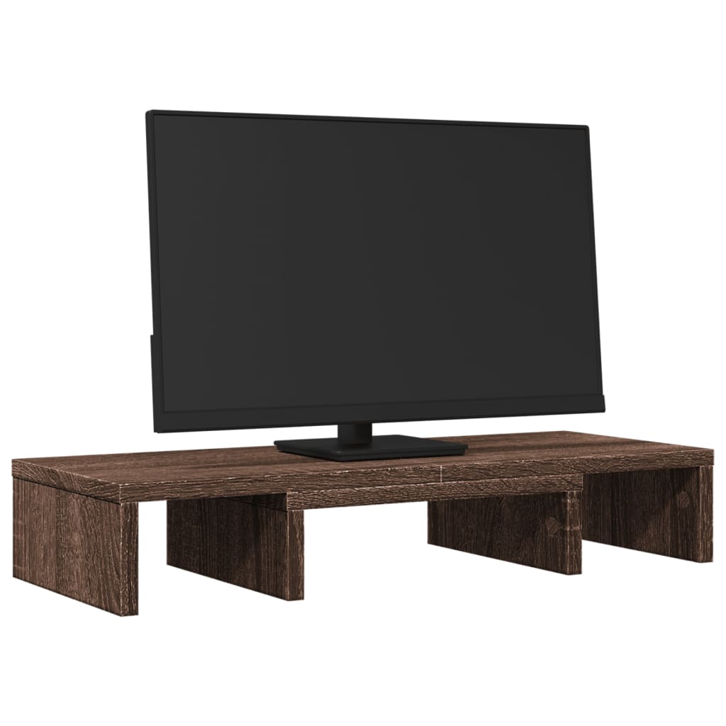 Vidaxx support de moniteur réglable 60x24x10,5 cm bois chêne brun