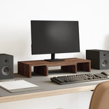 Vidaxx support de moniteur réglable 60x24x10,5 cm bois chêne brun