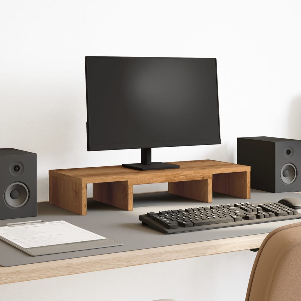 VidaXL Support pour moniteur réglable 60x24x10,5cm bois chêne artisanal