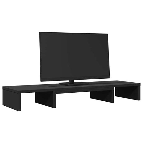 VidaXL Support pour moniteur réglable 80x24x10,5 cm bois traité noir