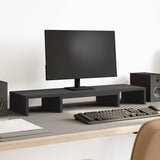 VidaXL Support pour moniteur réglable 80x24x10,5 cm bois traité noir