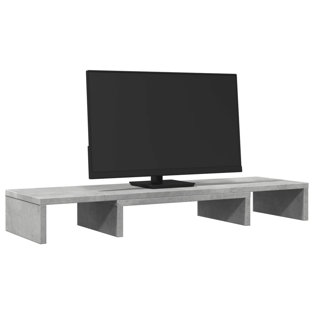 Vidaxx support d'écran réglable 80x24x10,5 cm bois béton gris