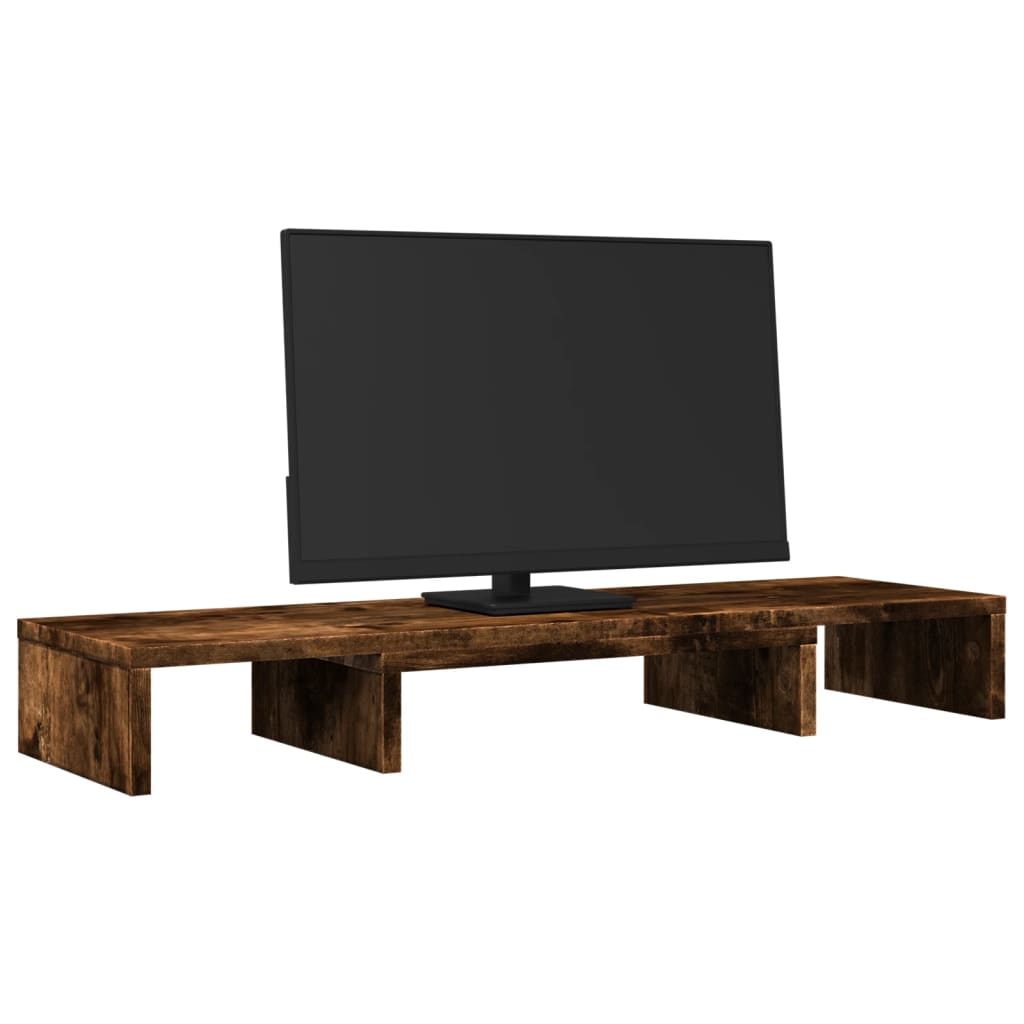 VidaXL monitor standard adjustable 80x24x10.5 cm wood smoked oak