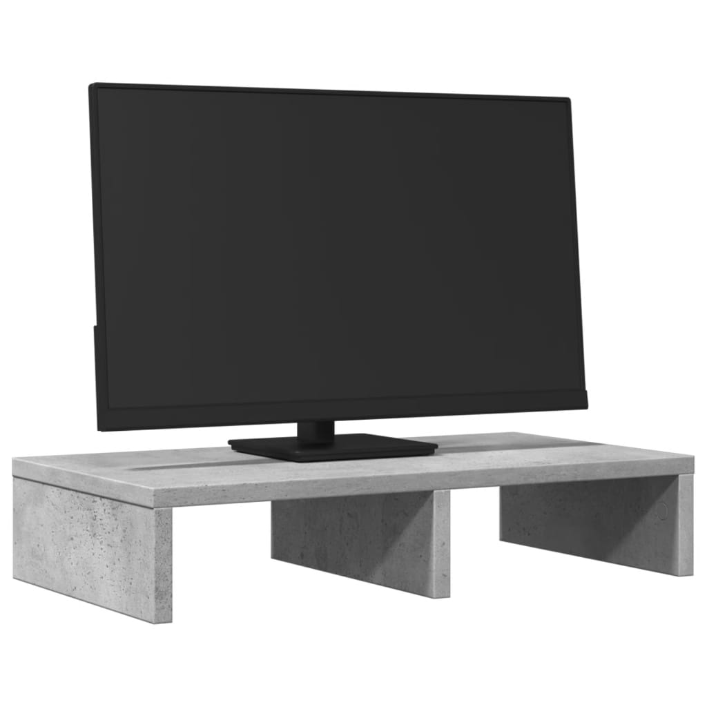Vidaxxl support pour écran 50x27x10 cm bois d'ingénierie béton gris
