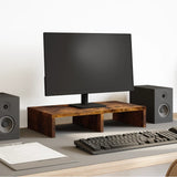 Vidaxxl support pour moniteur 50x27x10 cm bois traité, chêne fumé