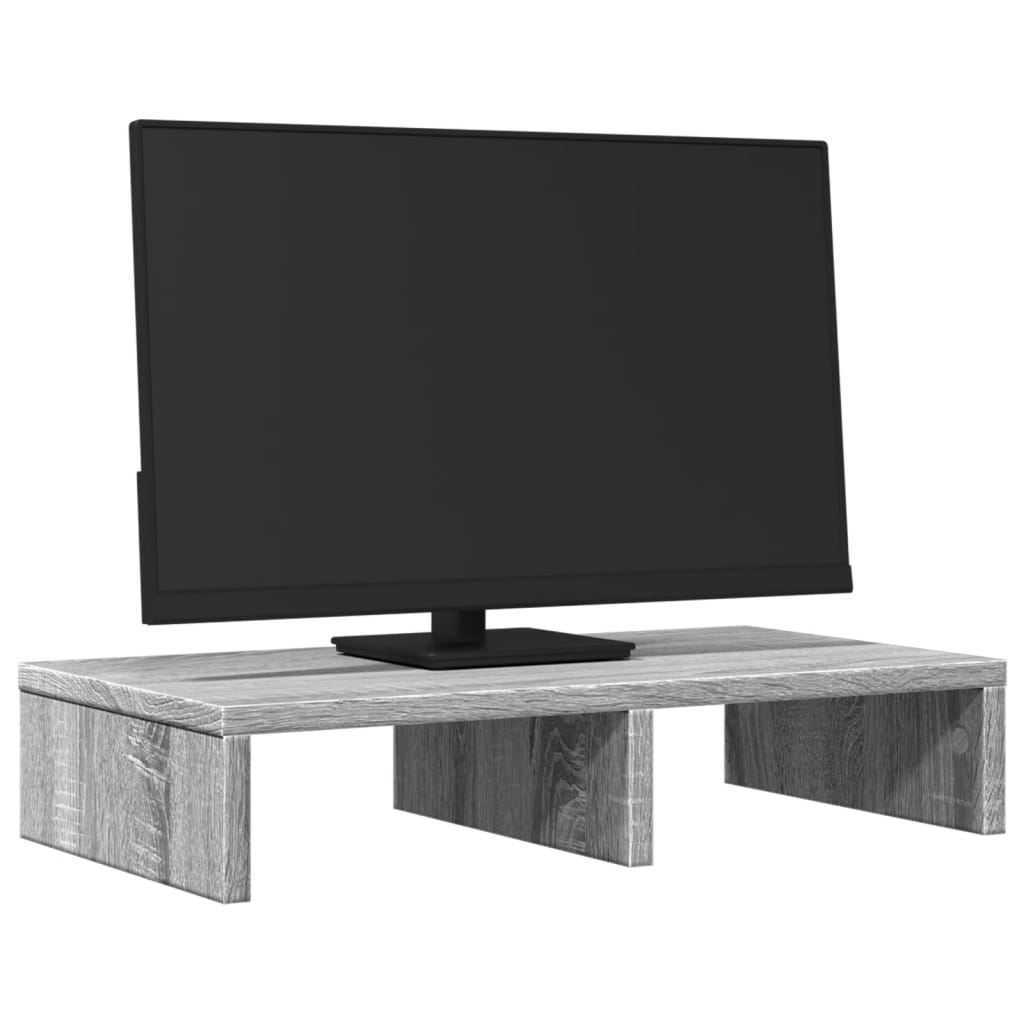 Vidaxl monitor stoji 50x27x10 cm predelani leseni sivi sonoma hrast