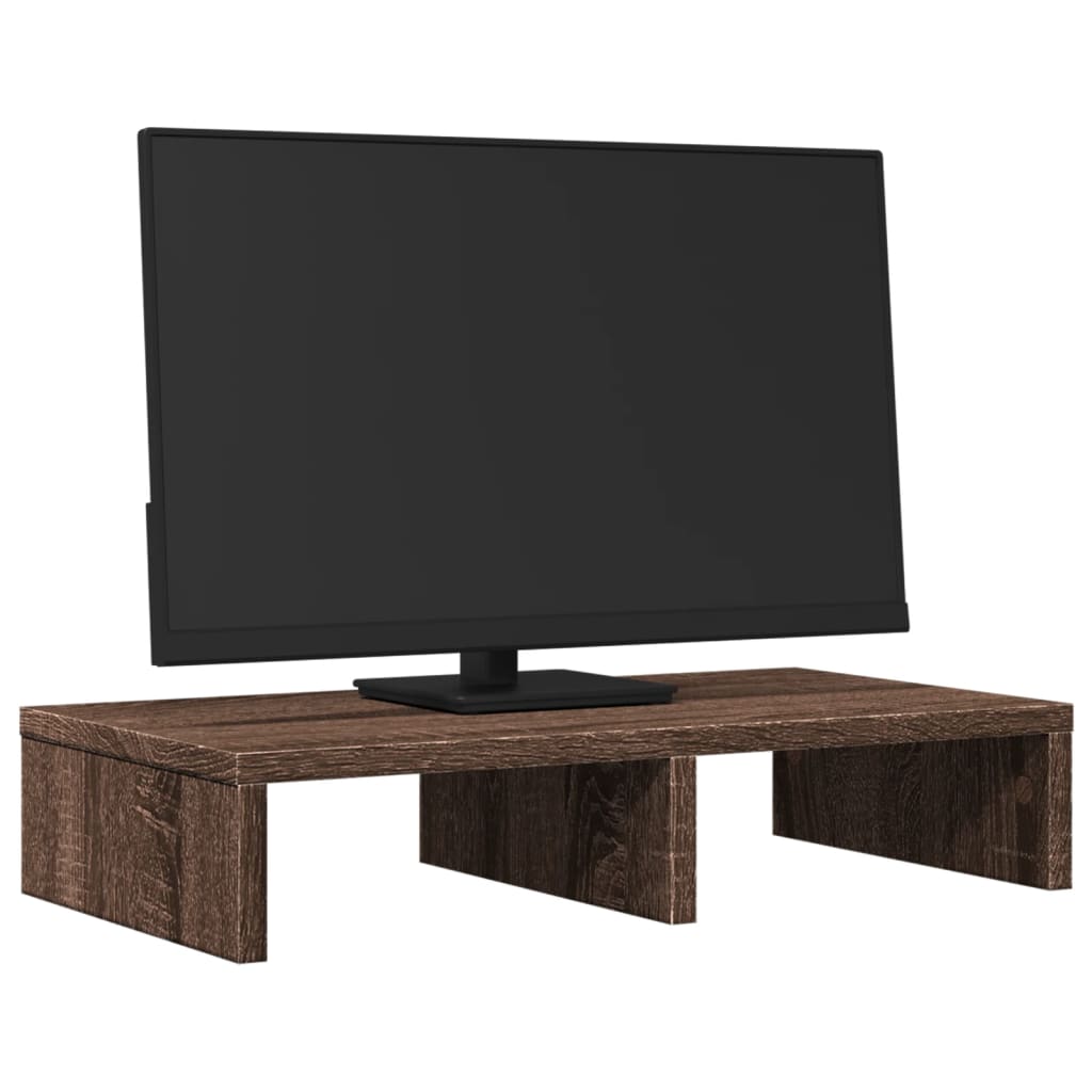 Vidaxxl support pour moniteur 50x27x10 cm bois d'ingénierie chêne brun
