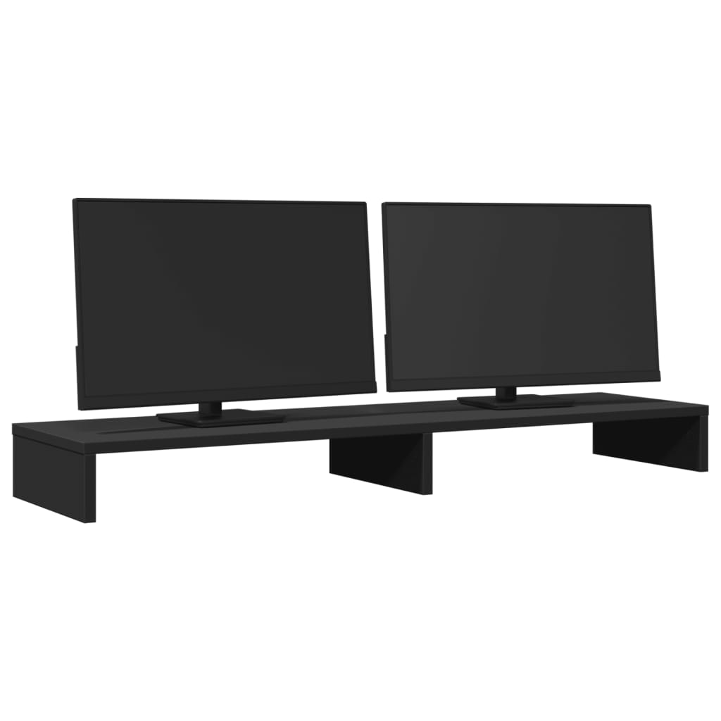 Vidaxl Monitor Standard 100x27x10 cm Przetworzone drewniane drewniane czarne