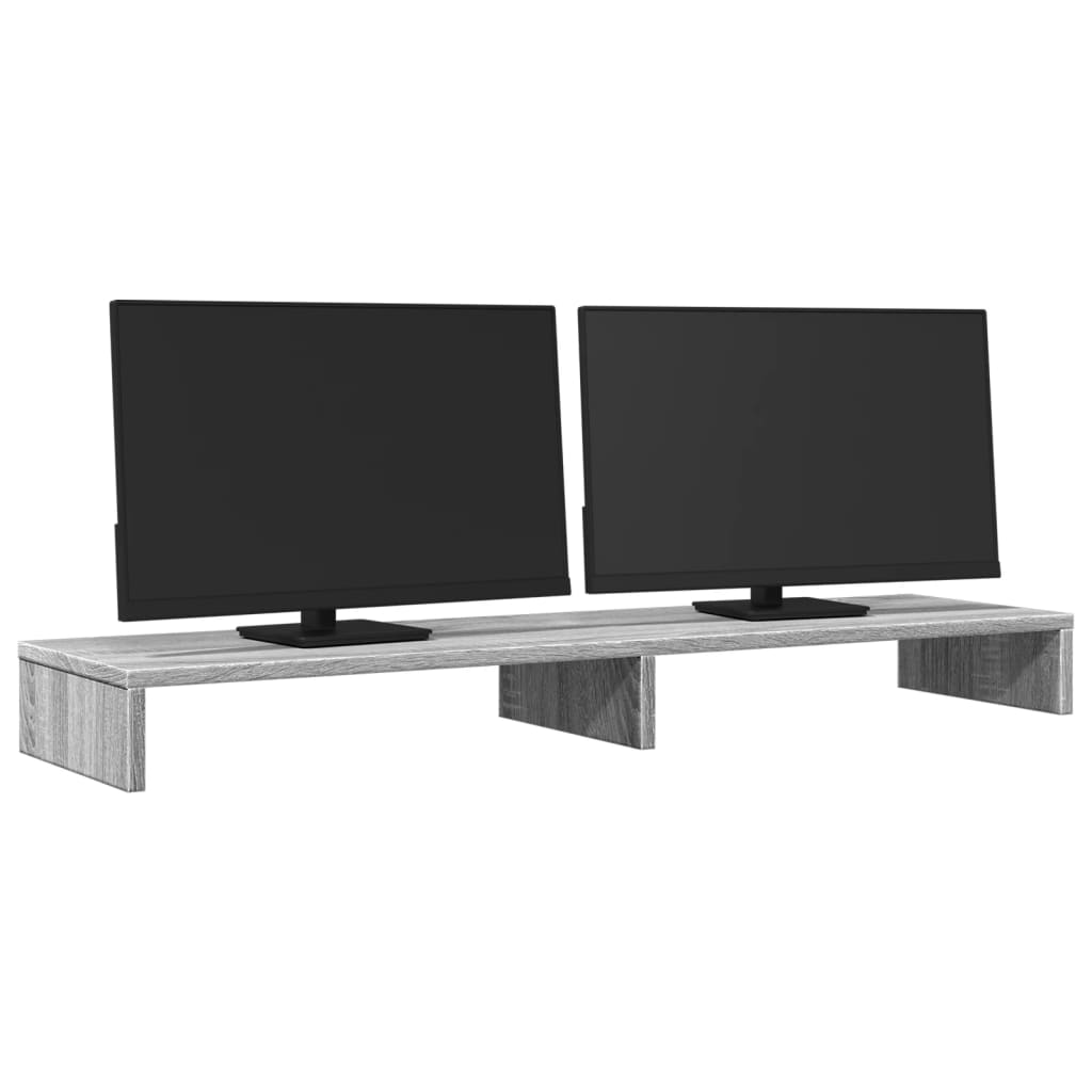 Vidaxl Monitor Standard 100x27x10 cm predelani leseni sivi sonoma hrast