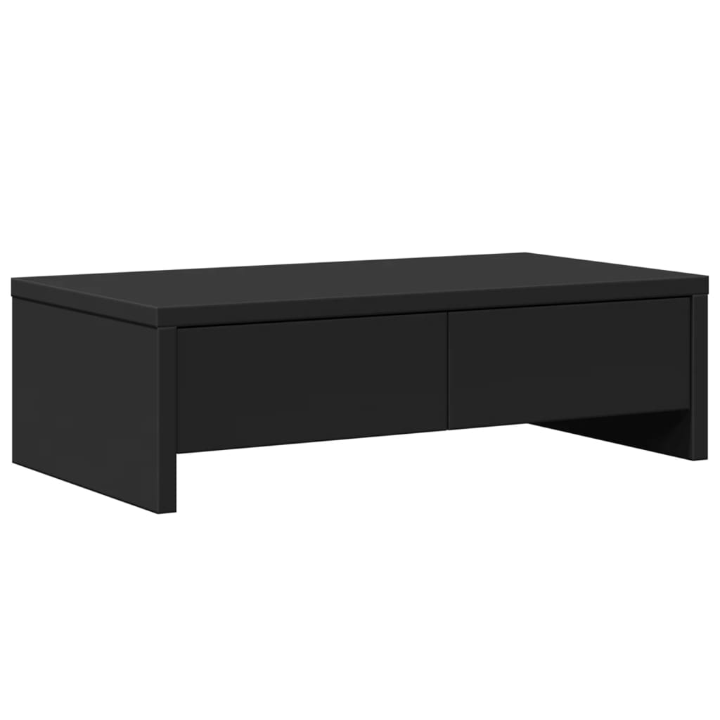 Support de moniteur Vidaxl avec tiroirs 50x27x15 cm Bois transformé noir