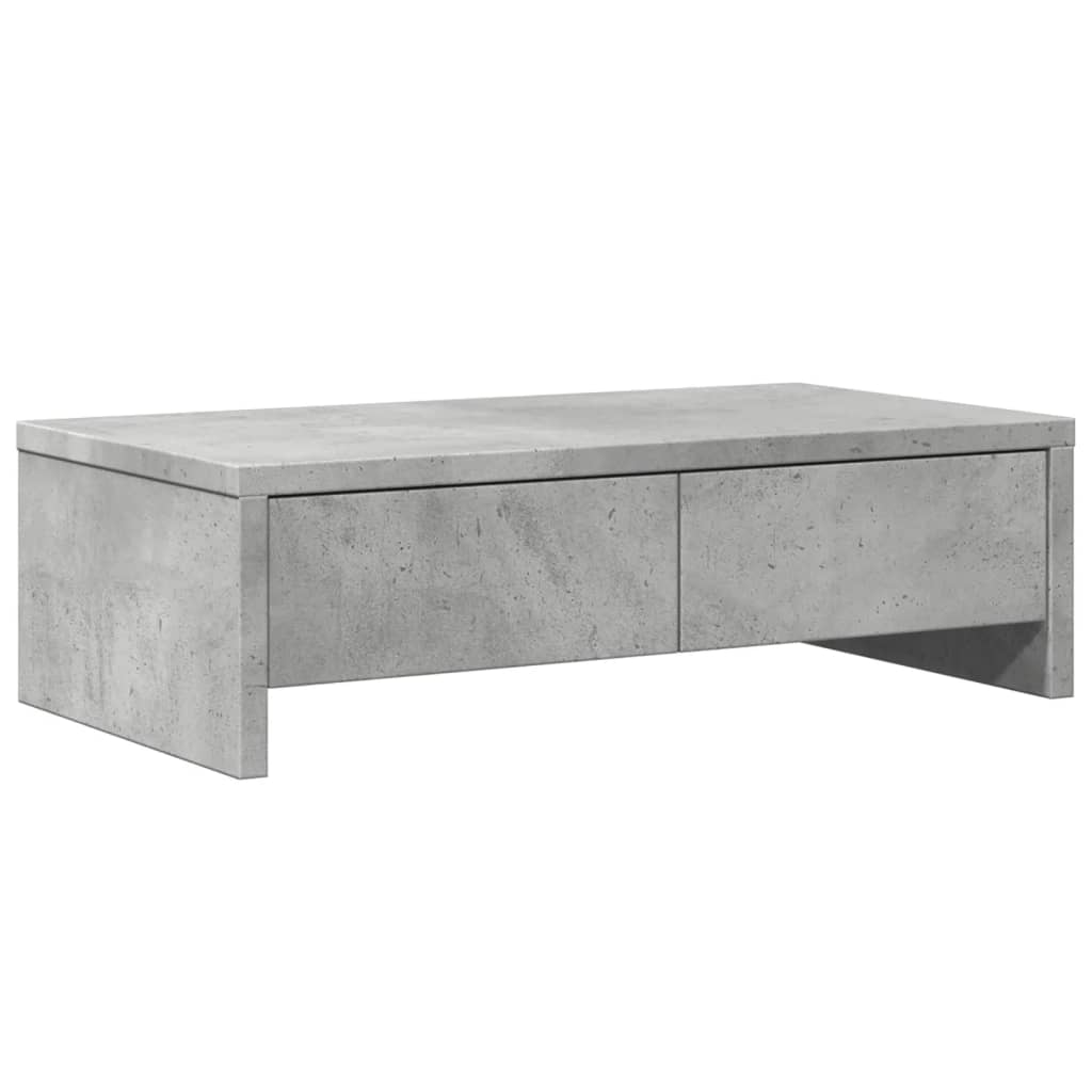 Vidaxxl support pour écran avec tiroirs 50x27x15 cm bois d'ingénierie gris béton