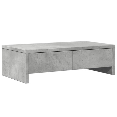 Vidaxxl support pour écran avec tiroirs 50x27x15 cm bois d'ingénierie gris béton