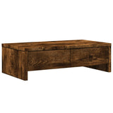 VidaXL Support pour moniteur avec tiroirs 50x27x15 cm bois couleur chêne fumé