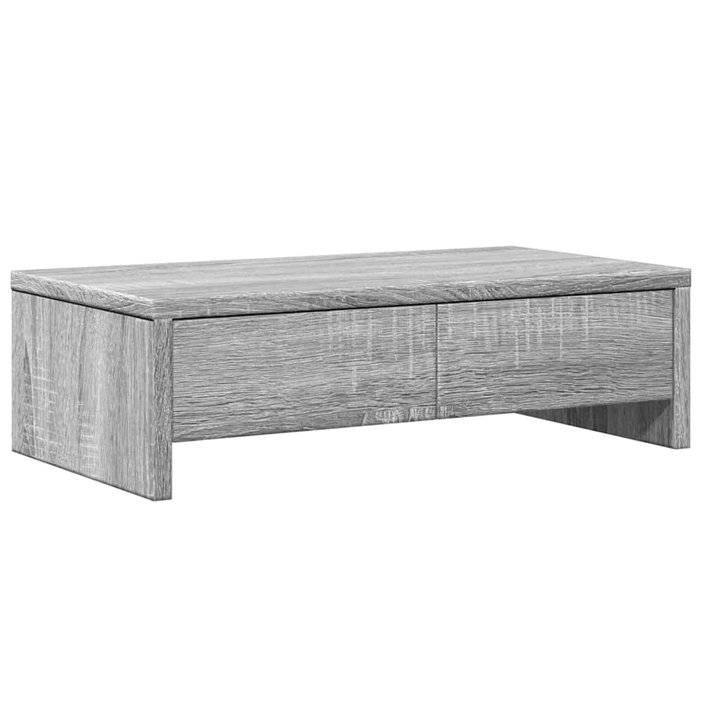 Vidaxxl support pour moniteur avec tiroirs 50x27x15 cm bois gris chêne sonoma
