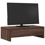 Vidaxxl support pour moniteur avec tiroirs 50x27x15 cm bois chêne brun