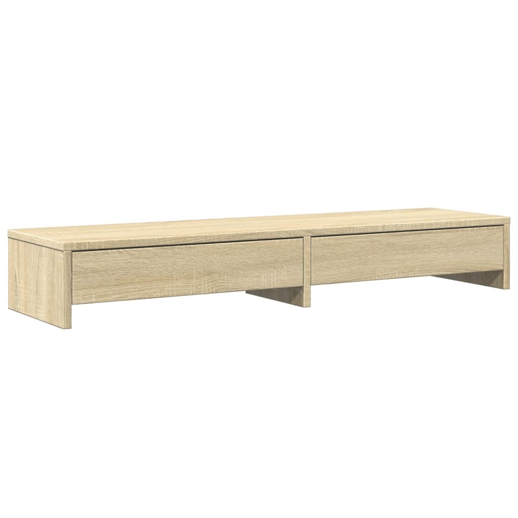 Vidaxxl support pour moniteur avec tiroirs 100x27x15 cm bois couleur chêne sonoma