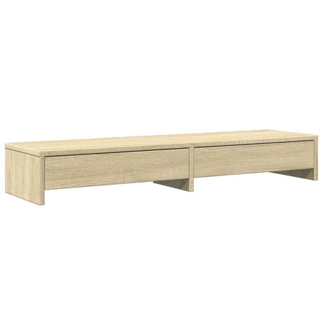 Vidaxxl support pour moniteur avec tiroirs 100x27x15 cm bois couleur chêne sonoma