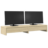 Vidaxxl support pour moniteur avec tiroirs 100x27x15 cm bois couleur chêne sonoma