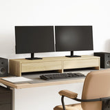 Vidaxxl support pour moniteur avec tiroirs 100x27x15 cm bois couleur chêne sonoma
