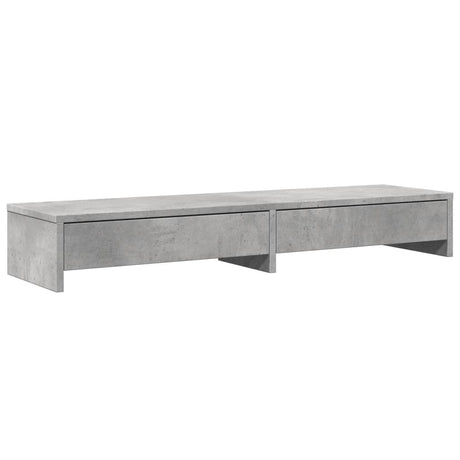 Vidaxxl support pour écran avec tiroirs 100x27x15 cm bois d'ingénierie gris béton