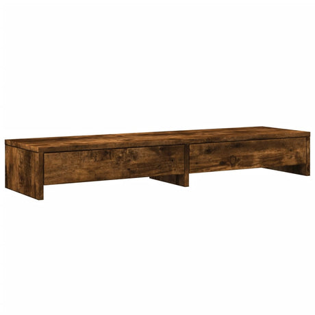 Vidaxxl support pour moniteur avec tiroirs 100x27x15 cm bois couleur chêne fumé