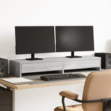Vidaxxl support pour moniteur avec tiroirs 100x27x15 cm bois gris chêne sonoma