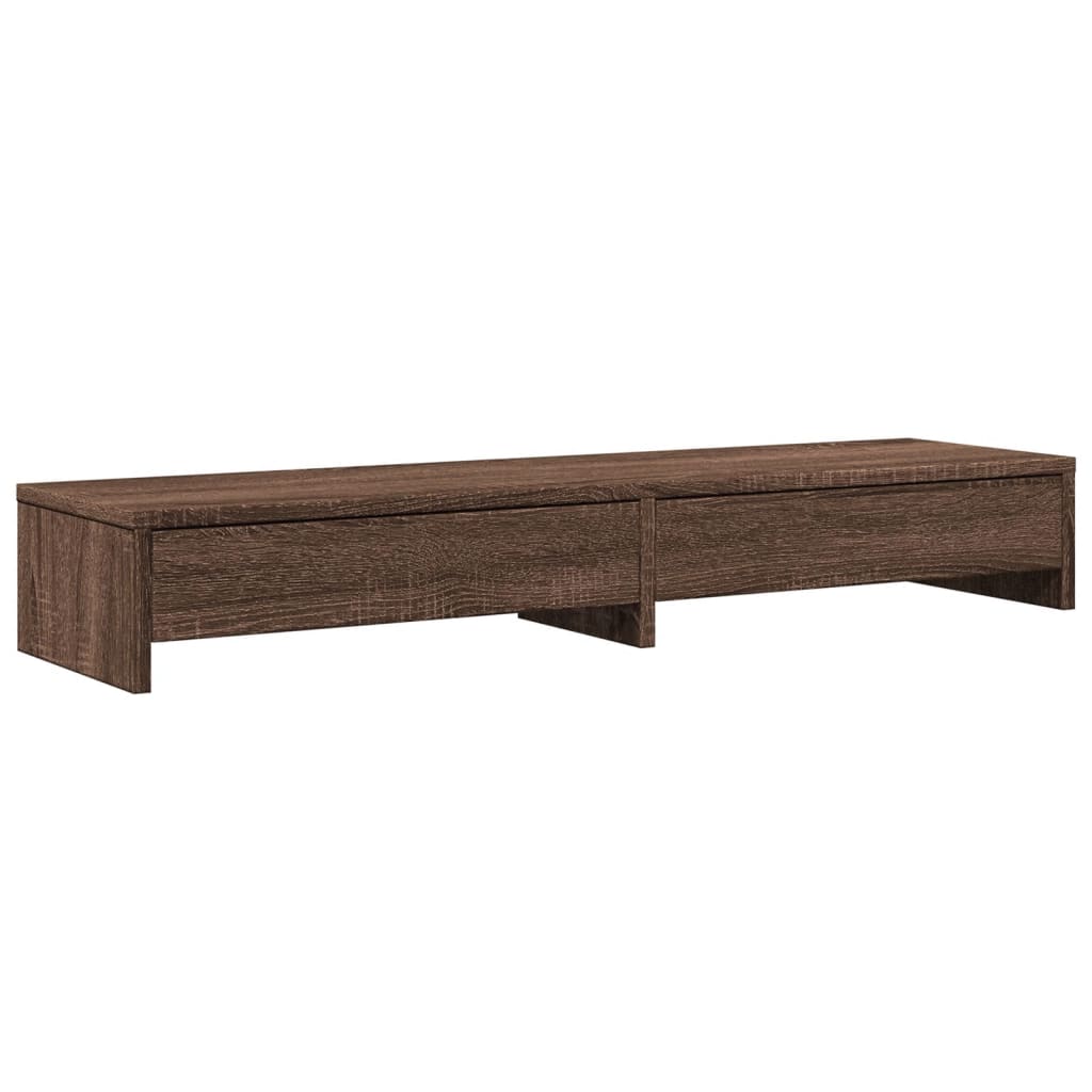 Vidaxxl support pour moniteur avec tiroirs 100x27x15 cm bois couleur chêne marron