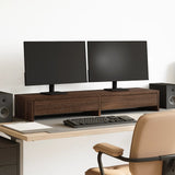 Vidaxxl support pour moniteur avec tiroirs 100x27x15 cm bois couleur chêne marron