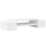 Vidaxxl support pour moniteur avec espace de rangement 70x27x15 cm bois fini blanc