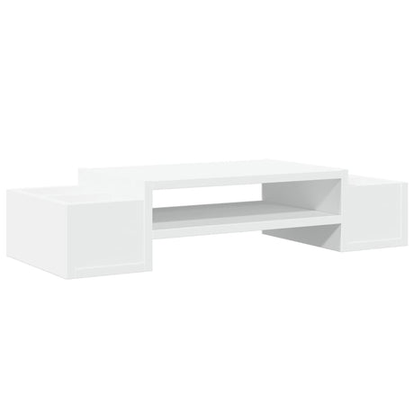 Vidaxxl support pour moniteur avec espace de rangement 70x27x15 cm bois fini blanc