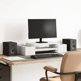 Vidaxxl support pour moniteur avec espace de rangement 70x27x15 cm bois fini blanc