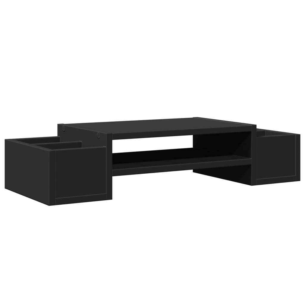 Vidaxxl support pour moniteur avec espace de rangement 70x27x15 cm bois noir