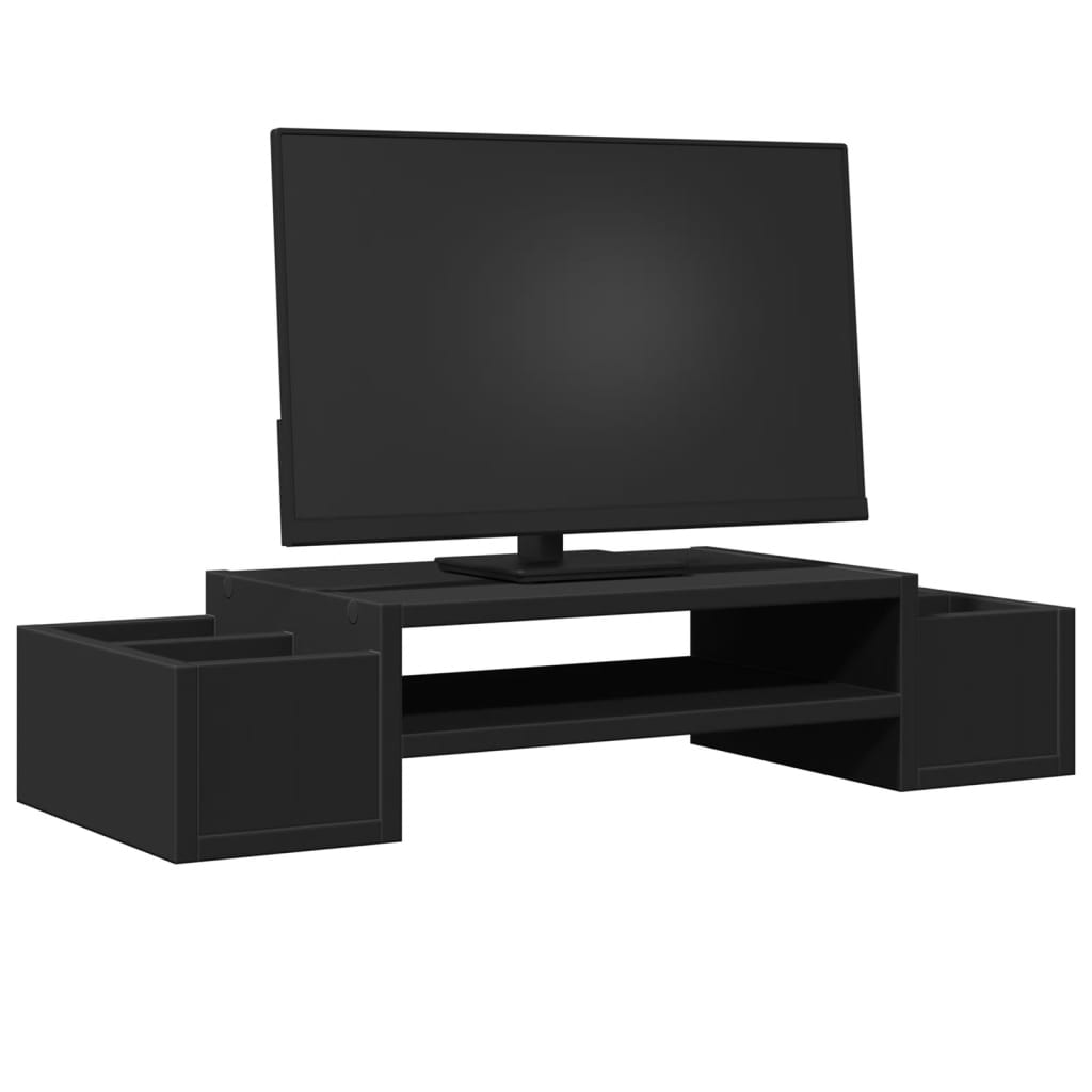 Vidaxxl support pour moniteur avec espace de rangement 70x27x15 cm bois noir