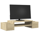 Vidaxxl support pour moniteur avec espace de rangement 70x27x15 cm bois chêne sonoma