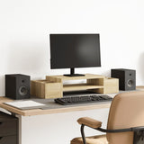 Vidaxxl support pour moniteur avec espace de rangement 70x27x15 cm bois chêne sonoma