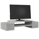 Vidaxxl support pour moniteur avec espace de rangement 70x27x15 cm bois béton gris