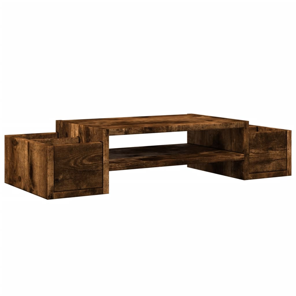 Vidaxx support pour moniteur espace de rangement 70x27x15 cm bois chêne fumé