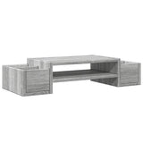 Vidaxxl support pour moniteur avec espace de rangement 70x27x15 cm bois gris sonoma