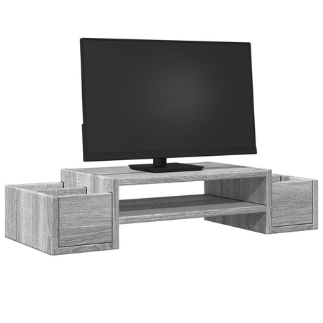 Vidaxxl support pour moniteur avec espace de rangement 70x27x15 cm bois gris sonoma