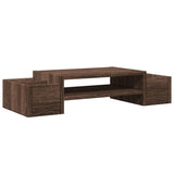 Vidaxxl support pour moniteur avec espace de rangement 70x27x15 cm bois chêne brun